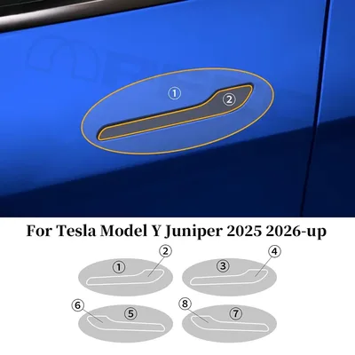 테슬라 모델 Y 주니퍼 2025 2026 헤드라이트, 리어뷰, 테일 라이트용 도어 핸들 TPU 보호 필름, 스크래치 방지, 프리컷 투명 PPF