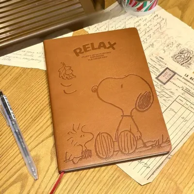 만화 휴대용 노트북, 귀여운 애니메이션 영화 주변기기, 스누피 PU 소재, 학생 노트북, 다이어리, 학용품 선물
