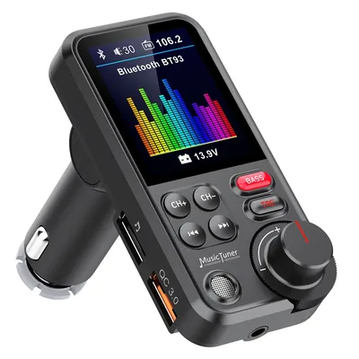 FM 송신기 자동차 MP3 플레이어 USB 플래시 드라이브 무손실 HIFI 고음 및 저음 이퀄라이저 음악 자동차 블루투스