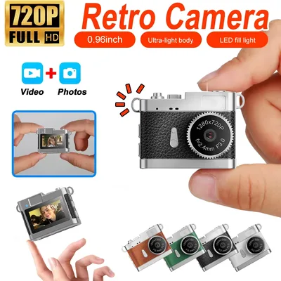 Magecam 레트로 카메라 720p 휴대용 빈티지 초소형 캠코더 0.96인치 화면 CCD 미니 카메라 실내외 지원 TF 카드