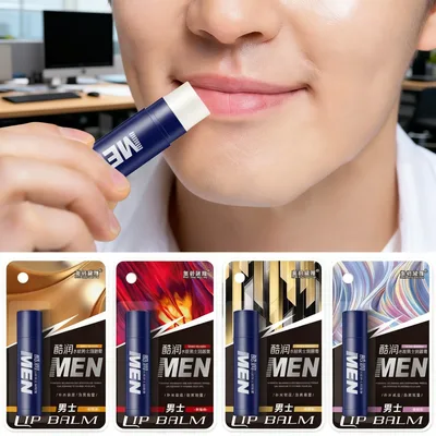 1/4pcs 남성용 립밤 안티 드라이 립 롱래스팅 라이트닝 립 라인 모이스처 하이드레이션 립스틱 남성용 화장품 입술 스킨 케어