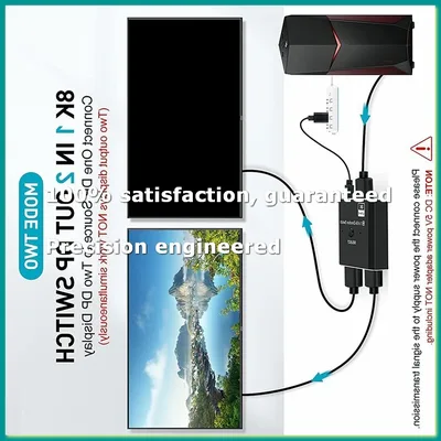 8K 디스플레이포트 스위치 2 in 1 아웃/ 1 in 2 아웃 디스플레이 포트 DP 스위치, PC 모니터, 노트북 등에서 8K30Hz 4K120Hz 지원 -A07G
