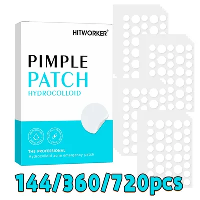 144/360/720개입 하이드로콜로이드 여드름 패치, 효과적인 잡티 치료, 투명하고 피부 친화적