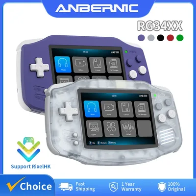 ANBERNIC RG34XX 레트로 휴대용 게임 콘솔 3.4인치 IPS Linux 64비트 3500mAh 비디오 게임 플레이어는 스트리밍 WIFI Bluetooth를 지원합니다.