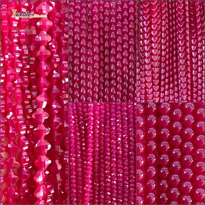 랩 그로운 루비 패싯 라운드 휠 스톤 루즈 스페이서 비즈, 쥬얼리 제작 DIY 목걸이 팔찌 참 장식 액세서리 15인치