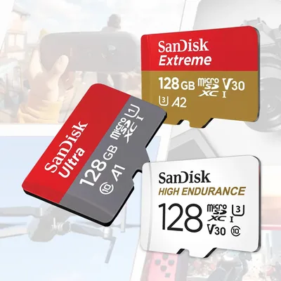 샌디스크 메모리 카드 microSD 32GB 64GB 128GB 256GB 512GB 1TB 마이크로 SD 카드 익스트림 TF 카드 Class10 U3 V30 4K UHD A2 마이크로 SDXC