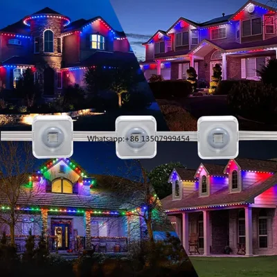 WiFi 제어 스마트 LED 스트립 조명 15M RGB 색상변환 IP66 방수 PVC 건물 외관 장식 미터당 30LED
