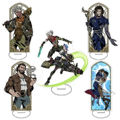 Arcane: 리그 오브 레전드 아크릴 게임 스탠드 모델 플레이트 장식 데스크 피규어 디스플레이 팬 커플 선물 만화 창의성