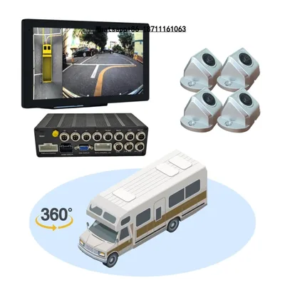 3D 360도 안전 시스템 14.5인치 터치스크린 사각지대 감지 AI MDVR 트럭 버스 RV용 후방 카메라