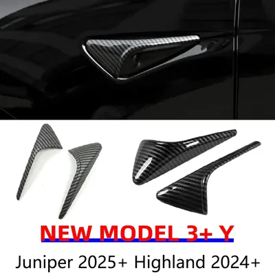 테슬라 모델 3 Y 주니퍼 하이랜드 2025 방향지시등 카메라 트림 커버 사이드 리프 보드 프로텍터 ABS 카본 파이버 액세서리