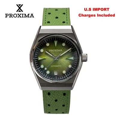 Proxima PX1753 패션 남성용 시계 38mm PT5000 자동 기계식 사파이어 빈티지 시계 200m 방수 BGW-9 Lume