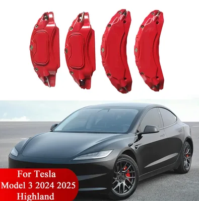 Couvertures d'étrier de frein pour Tesla modèle 3 2024 2025 2026 Highland 4pcs avec les autocollants pour Tesla modèle 3 highland 18 19 pouces couvercle de roue (ne convient pas 2017-2023)