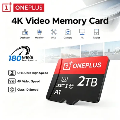 원플러스 2TB 초고속 V30 A2 SD 카드 512GB 256GB 128GB 메모리 카드 1TB 마이크로 TF SD 어댑터 스마트폰/태블릿/PC 겸용