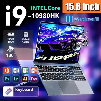 15.6인치 인텔 N95 휴대용 노트북 윈도우11 노트북 32GB DDR4 2TB SSD PC 게이머 사무용 컴퓨터