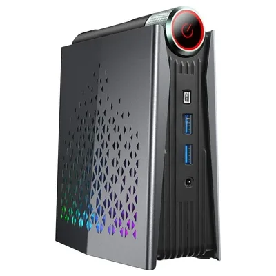 미니 PC AMD 라이젠 7 5700U 16GB DDR4 512GB SSD 데스크탑 컴퓨터, WiFi6/BT5.2, 4K UHD, RGB 조명 3가지 조절 모드 게이밍 PC