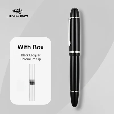 JINHAO X169 만년필 골드 클립 펜 우아한 블랙 EF/F/M 펜촉 쓰기 잉크 펜 Pk 9019 문구 사무용품