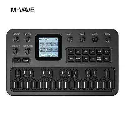 M-VAVE NEW FM-1 휴대용 FM 신디사이저 6-오퍼레이터 32-알고리즘 128 프리셋 내장 스피커 블루투스 MIDI 12시간 배터리