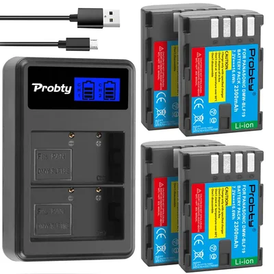 2300mAh DMW-BLF19E DMW-BLF19 카메라 배터리 DMW BLF19 BLF19 BLF19E + LCD 파나소닉 루믹스 GH3 GH4 GH5용 듀얼 USB 충전기