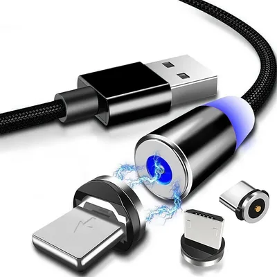 마그네틱 케이블 마이크로 USB 타입 C 마그네틱 충전 충전기 케이블 아이폰 화웨이 삼성 안드로이드 휴대폰 1m 2m 케이블, iPhone Huawei Samsung Android Mobile Phone