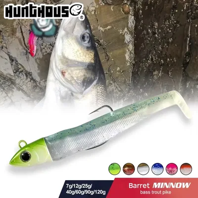 헌트하우스 바레 T. 미노우 7g/12g/25g/40g/60g/90g/120g 이지 샤이너 낚시 소프트 루어 지그 베이트 배스 파이크 낚시용 소프트 루어