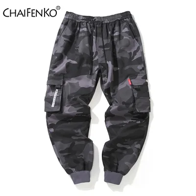 CHAIFENKO 브랜드 남성 조깅 바지 위장 카고 바지 남성 힙합 스케이트 보드 조깅 패션 캐주얼 빔 피트 바지 남성 M-8XL